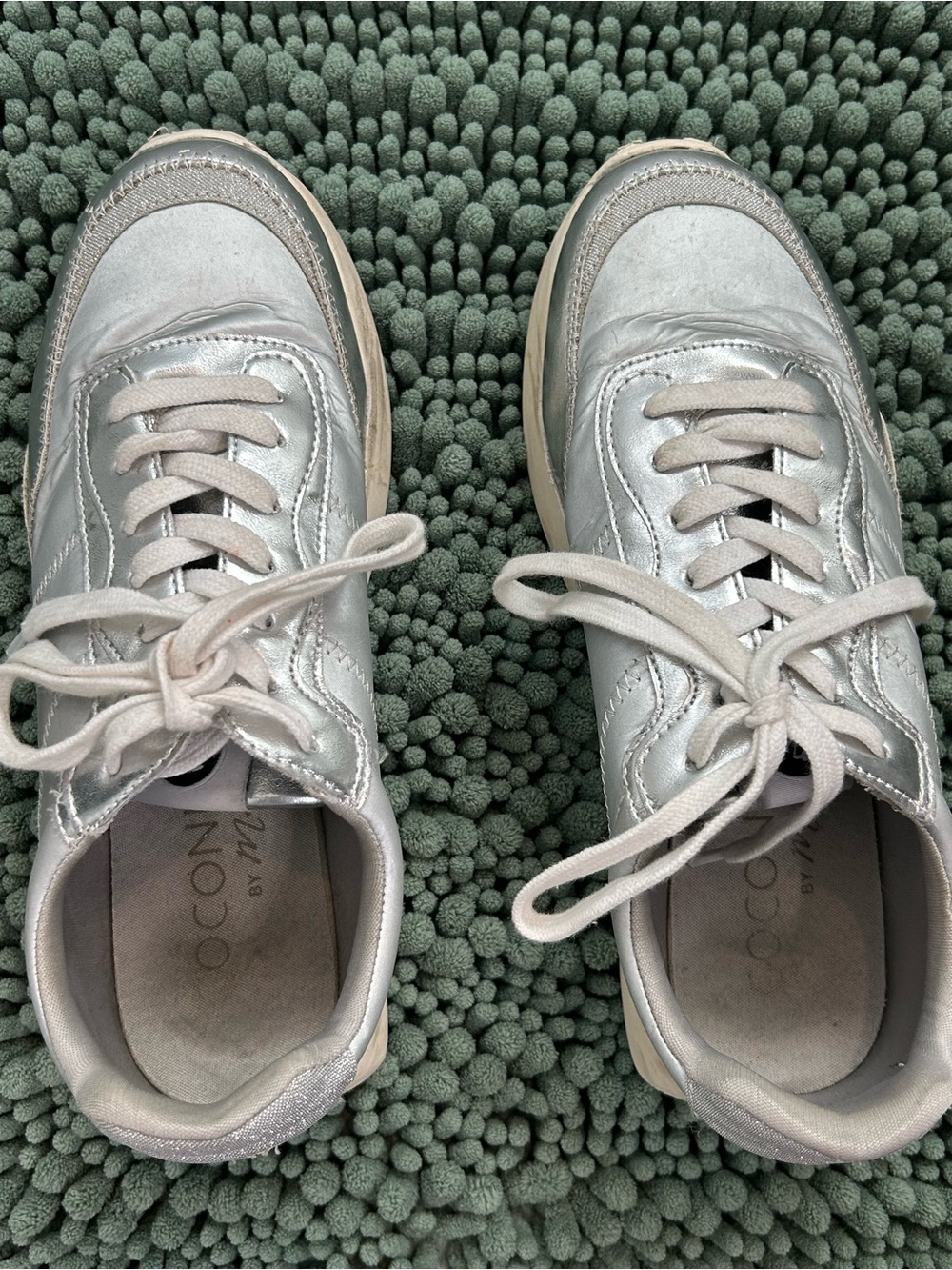 Silver Women's Casual Lace-Up Sneakers